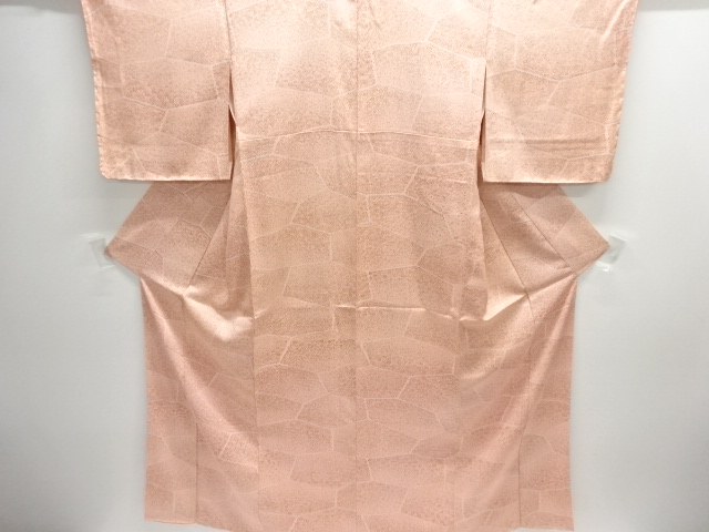 未使用品　石畳に草花模様小紋着物